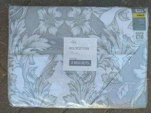 Next Polycotton Printed 2 Bed Set Single 2 Duvets 2 Pillowcases New In Packaging - Picture 1 of 9