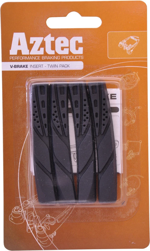 Aztec V-type insert brake blocks standard, pack of 2 pairs - Image 1 of 1