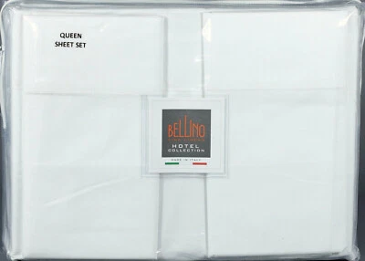 Nuevo Juego de Sábanas Bellino Fine Linens Hotel Collection Italia REINA (Color BLANCO) Foto 1 de 2