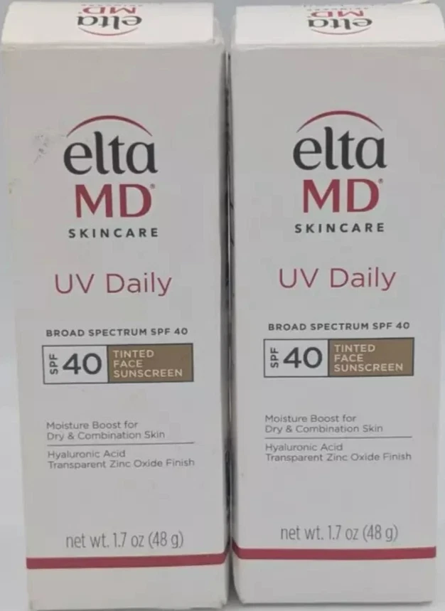 Paquete de 2 protectores solares tintados EltaMD UV Daily FPS 40, crema hidratante para piel seca y combinada Foto 1 de 1