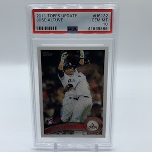 JOSE ALTUVE PSA 10 GEM MINT ASTROS ROOKIE CARD US132 1ST RC SP 2011 TOPPS UPDATE