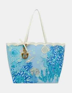 Betsey Johnson Make Waves Tote Nautical Under The Sea Anchor Charm Shoulder Bag - Picture 1 of 6