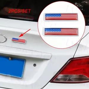 Chrome Sticker Decal USA America Flag Badge Emblem Motor Door Grille Accessories - Foto 1 di 9
