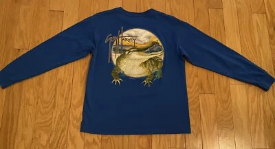 Camiseta Guy Harvey Niños Jóvenes Manga Larga Talla XL 16/18 Azul Caimán Foto 1 de 4