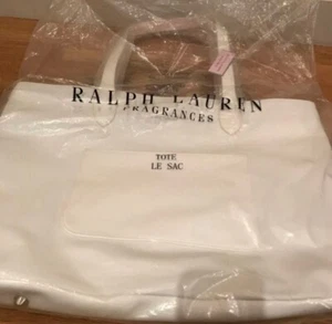 NWT RL gwp White PVC tote bag w/Front Pocket - Picture 1 of 6
