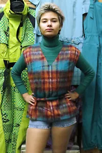 Variable Ladies Top Vest Tanktop 60er True Vintage 60s Women's Top Wool - Picture 1 of 11