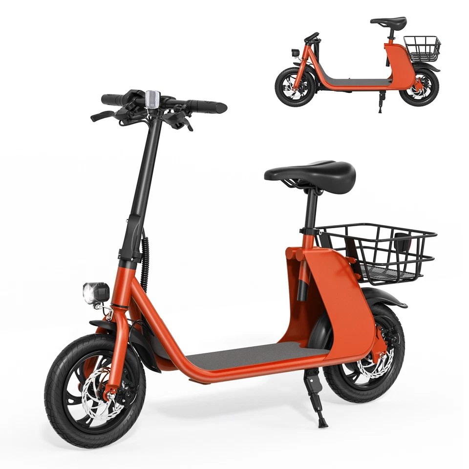 Scooter Eléctrico Plegable para Adultos Scooter Eléctrico con Asiento 450W Commuter E-Scooter Rojo Foto 1 de 1
