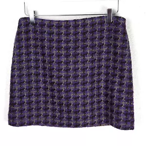 J. Crew Minirock klein lila Tweed kariert Etikett Schnitt siehe Maße - Bild 1 von 8