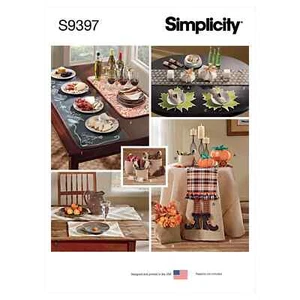 SIMPLICITY 9397 TABLE ACCESSORIES Sewing Pattern Autumn & Halloween Tableware - Picture 1 of 7