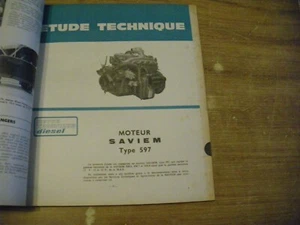 REVUE TECHNIQUE DIESEL SAVIEM MOTEUR TYPE 597 - Imagen 1 de 2