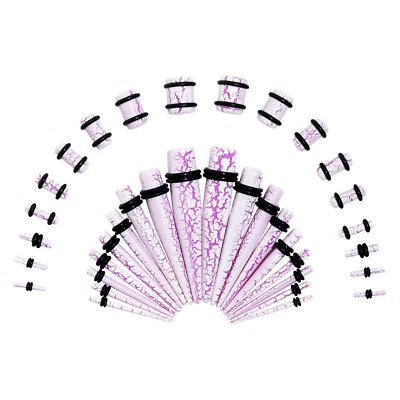 36PC Ear Stretching Kit 14G-00G Acrylic Taper Ear Gauges Plug Stretcher Expander - Image 1 of 4