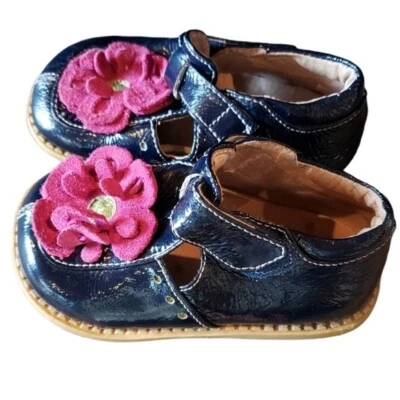 Livie & Luca Pink Flower Patent Leather Toddler Girls Shoes Size 7 - Image 1 of 4