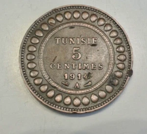 TUNISIE 5 CENTIMES 1914 PARIS - Picture 1 of 2