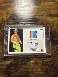 2015 TOPPS WWE WALMART EXCLUSIVE STING AUTO JERSEY RELIC PATCH SSP /15 - Picture 1 of 4