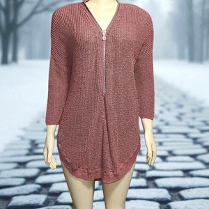 Express Womens Zip Neck Long Sweater Top  - Picture 1 of 5