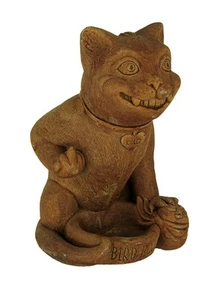 Diseñador Piedra Rudo Asesino Gatito Rústico Marrón Hormigón Alimentador de Pájaros Estatua - Imagen 1 de 3