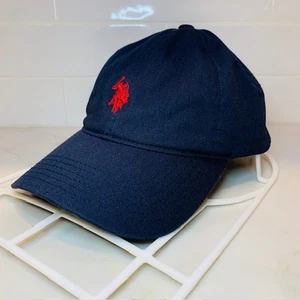 Polo Ralph Lauren Navy Blue Adjustable Strap Light Blue Pony Hat Cap - Picture 1 of 8