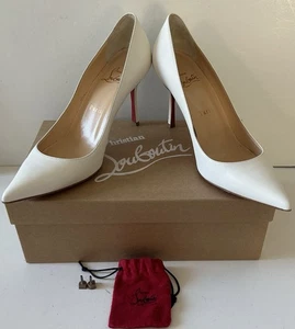 Christian Louboutin Decoltish 85 Nappa Shiny Latte High Heeled Pumps Shoes Sz 38 - Picture 1 of 9