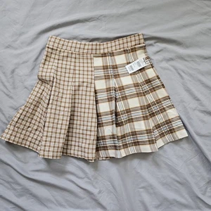 Tillys New Women's Plaid Pleated Mini Skirt Brown XS - Picture 1 of 7