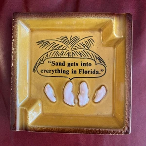 Vintage Florida 5”x 5” Ceramic Risque Ashtray MCM 1960s Sand Gets Into Every… - Picture 1 of 3