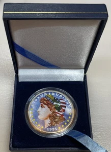 1921 Morgan Dollar Gold Colorized - 100% Authentic Morgan Dollar - Unique Look - Picture 1 of 3
