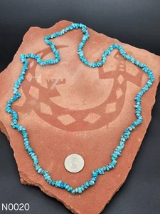 Necklace Vintage Chunky Small Turquoise Nugget - Picture 1 of 2