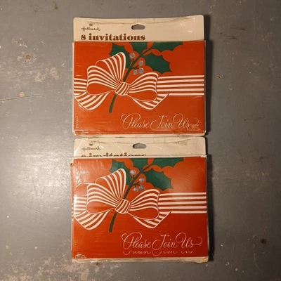 Lote de 16 Arcos NOS Vintage Hallmark Convites de Festa de Natal / Junte-se a Nós - Imagem 1 de 2
