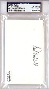 Carl Hubbell Autographed Signed 3x5 Index Card New York Giants PSA/DNA #83433255 - Picture 1 of 1