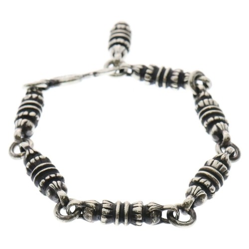 CHROME HEARTS Bracciale CUORI CROMATI a botte argento 7LINK usatod55afadfb770a191dec60d4a113