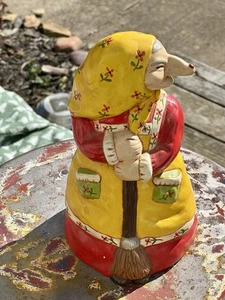 Handgefertigte Vintage Glücksbringer Küche Hexe trägt Babuschka Arbeitsplatte 10" Figur - Bild 1 von 10