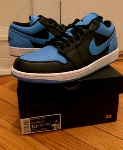Nike Air Jordan 1 Low UNC Toe University Blue/Black 553558-041 2023 10.5 New - Picture 1 of 8