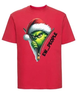 Camiseta Grinch “Ew, People” | Divertida camiseta gráfica navideña para introvertidos - Imagen 1 de 6