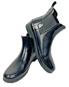 Botas de lluvia Hunter Chelsea sin cordones para mujer talla 9 negras botas de goma impermeables - Imagen 1 de 9