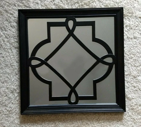 Target Celtic Knot Wall Mirror Decorative Embellished Plastic & Wood Black Frame Cover