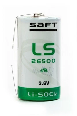 SAFT Lithium Batterie Baby/C  LS 26500CNR 3,6V 7,7Ah mit U-Lötfahnen  - Bild 1 von 3