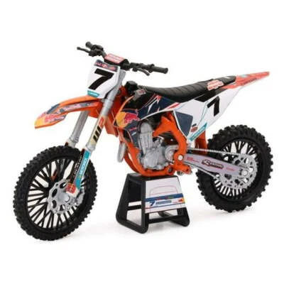 NEWRAY RED BULL KTM 450 SX-F DIRT BIKE MOTORCYCLE 1:12 #7 AARON PLESSINGER 58363 - Image 1 of 2