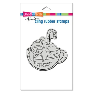 STAMPENDOUS RUBBER STAMPS SLOTH MUG NEW cling STAMP - Picture 1 of 3