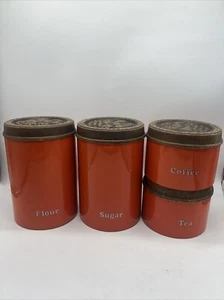 Vintage Cheinco Blechdose Set Retro Dose Orange Holzimitat Obstdruck (4) - Bild 1 von 7