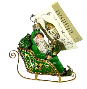 Patricia Breen The Arrival Santa Sleigh Holly & Green #3421 2014  3" - Picture 1 of 3