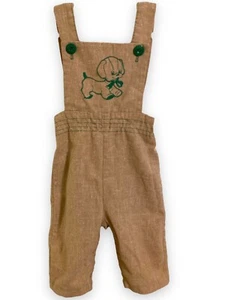 Vintage Overall bestickt Welpe Baby Größe 12 M Made in USA Outdoor Land - Bild 1 von 7
