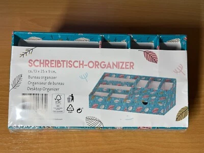 Schreibtisch Organizer Pappe 13x25x9 cm mit Schublade Aufsteller Ordnungssystem - Bild 1 von 4