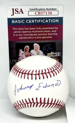 约翰尼·爱德华兹辛辛那提红人队签名美国职棒大联盟官方棒球亲笔签名 JSA — 第 1/2 张图片