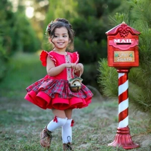 Dollcake Gift of Giving Holiday Plaid Tartan Christmas Dress Girls Size 4 - Picture 1 of 2