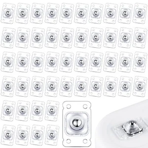 48 Pcs Self Adhesive Caster Wheels Mini Swivel Wheels Stainless Steel Paste U... - Picture 1 of 6