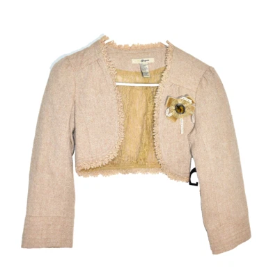 Gadzooks Vintage Y2K Cropped Jacket Womens Small Victorian Bolero Shrug Lace NEW - Image 1 of 4