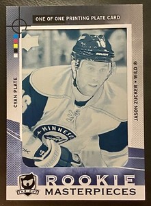 Jason Zucker 1/1 2012-13 UD The Cup Rookie Masterpieces Cyan Plate BD-237