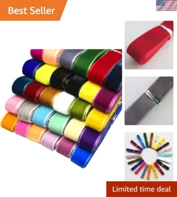 Vibrant 30-Color Velvet Ribbon - 5/8" Wide, Ideal for Crafts & Holiday Projects - Image 1 of 4