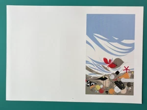 Charley Harper Book Page Art Print Crab Crabitat Sea Life Shells Sand Water Fish - Picture 1 of 3