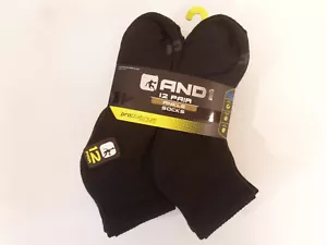 AND1 Black 12 Pair ProPlatinum Ankle Socks Arch Compression Proplatinum - Picture 1 of 2