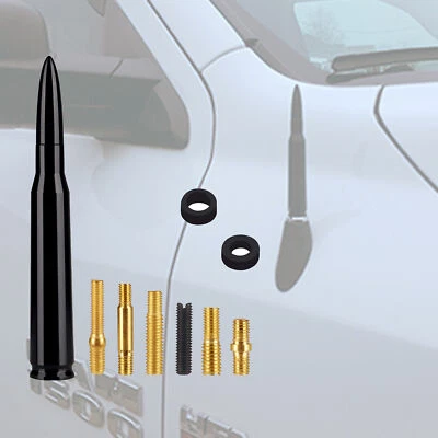 Antena corta rechoncha de aluminio munición bala calibre 50 calibre decoración de automóvil para camión Foto 1 de 4